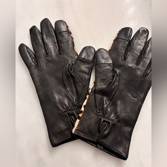 Kate Spade Black leather leopard calf hair women XL NWOT - Picture 2 of 4